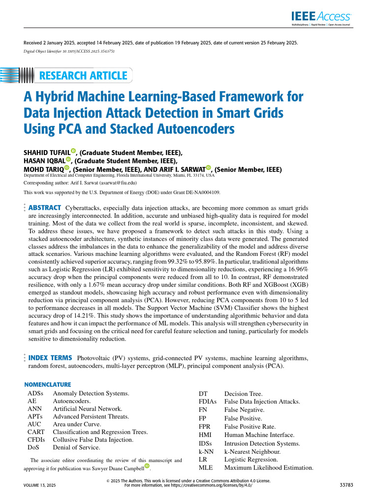 Hybrid ML Framework for Smart Grid Security | PDF | Machine Learning ...