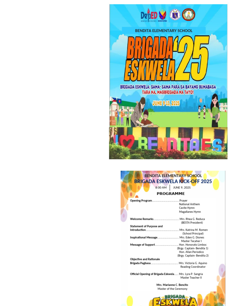 Brigada Eskwela 2025 Kick-Off Program | PDF
