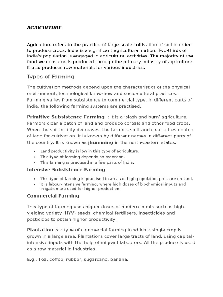 Intensive Subsistence Farming in India | PDF | Agriculture | Intensive ...