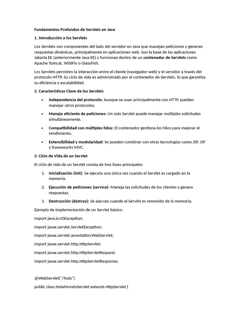 Fundamentos de Servlets en Java | PDF | Java (lenguaje de programación ...