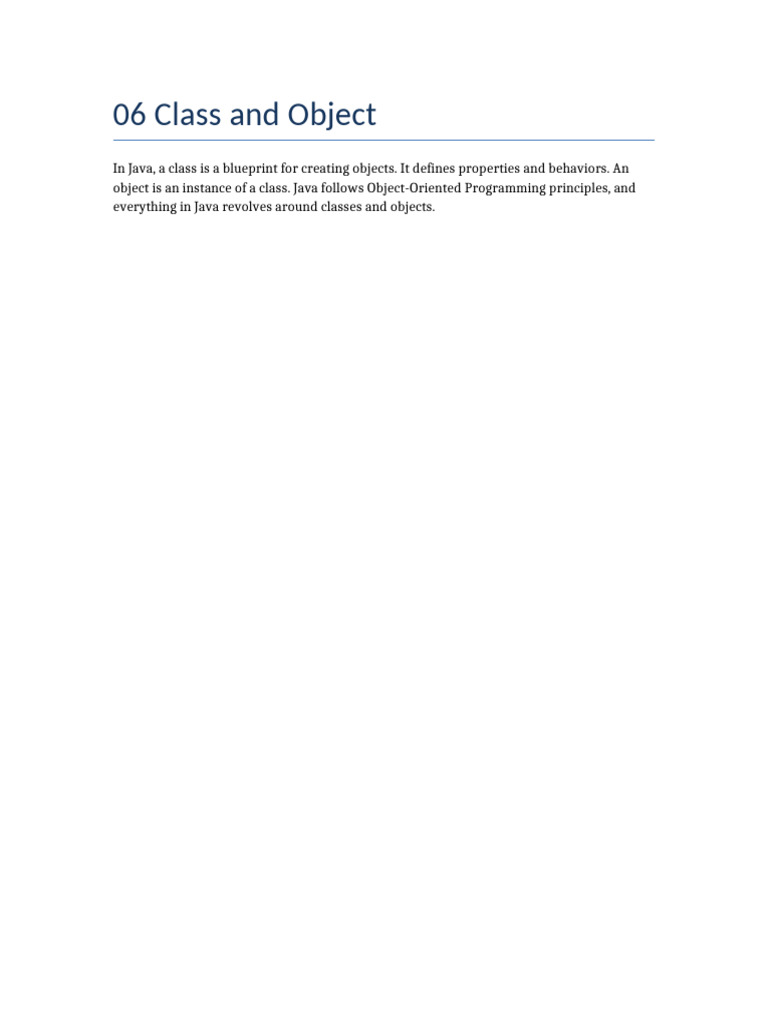 Java Classes and Objects Explained | PDF