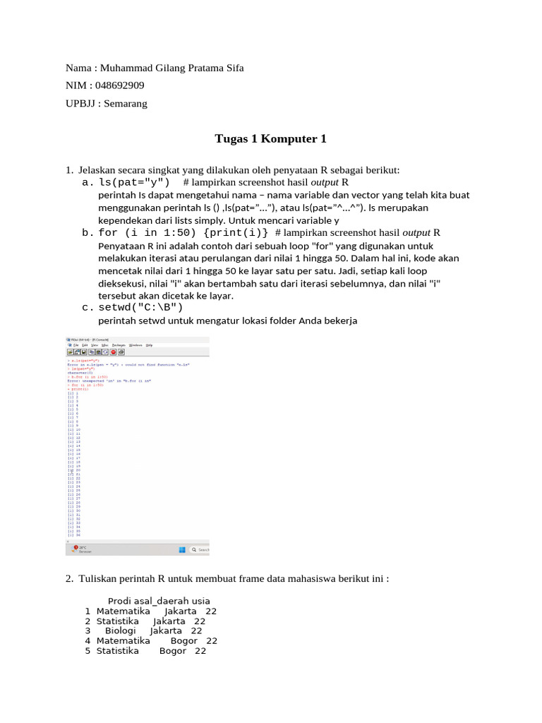 Panduan Perintah R untuk Pemula | PDF