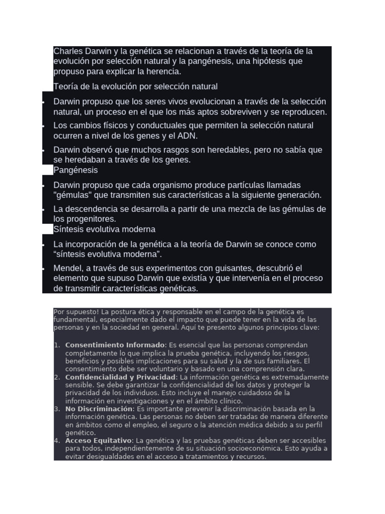 Teoría de la Pangénesis de Darwin | PDF | Evolución | Seleccion natural