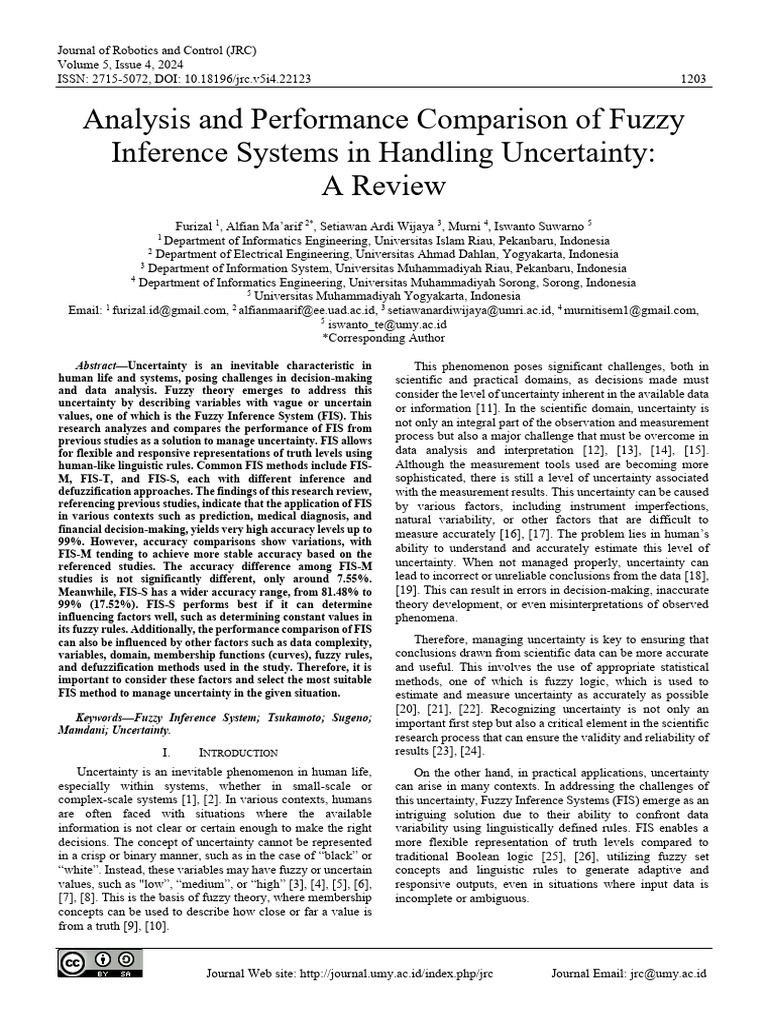 22123-Article Text-84104-1-10-20240625 | PDF | Fuzzy Logic | Uncertainty