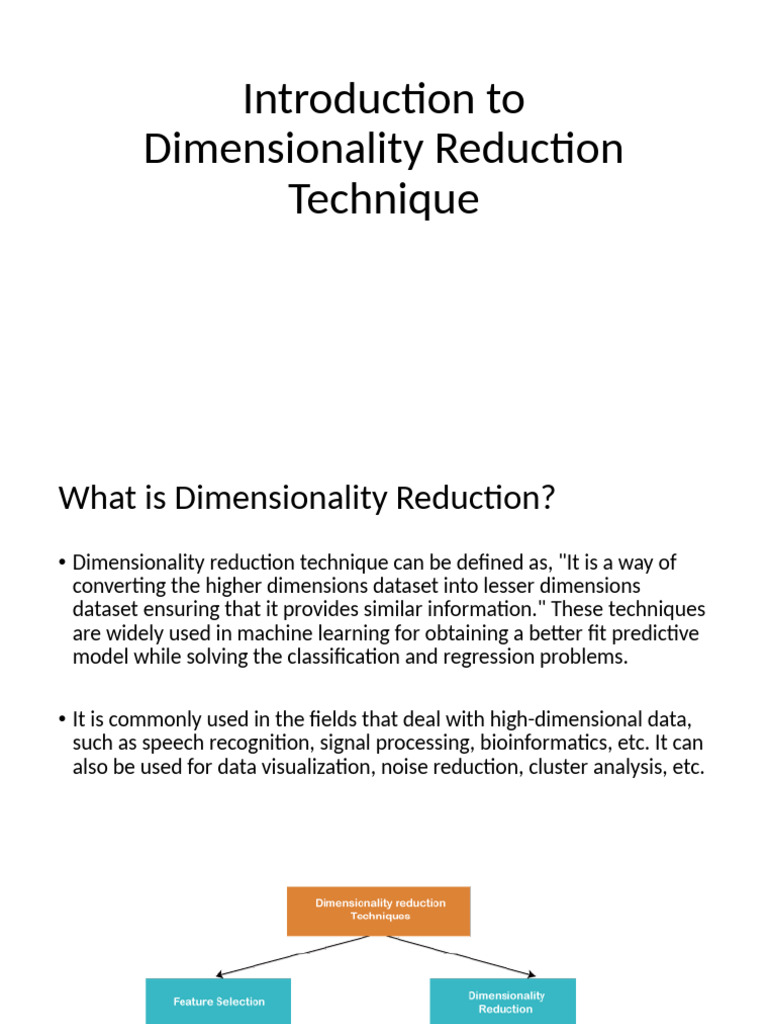 Dimensionality Reduction Techniques Overview | PDF | Principal ...