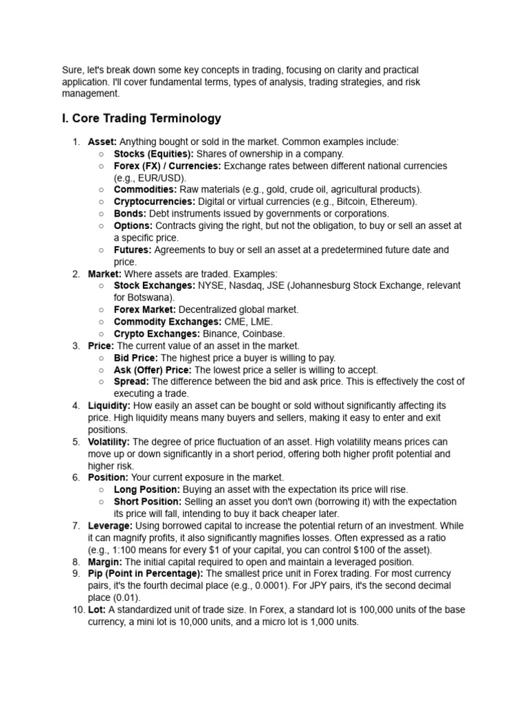 Key Trading Concepts Breakdown | PDF | Foreign Exchange Market | Day ...