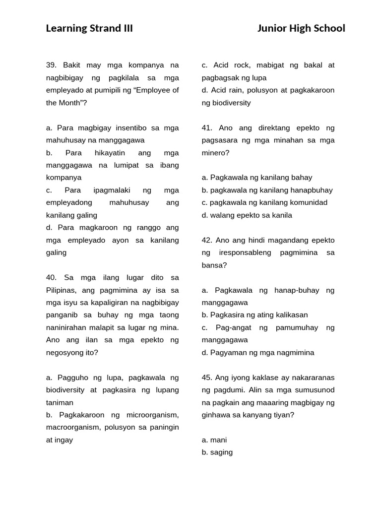 Learning Strand III | PDF