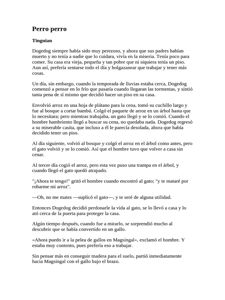 La transformación de Dogedog y su gallo | PDF