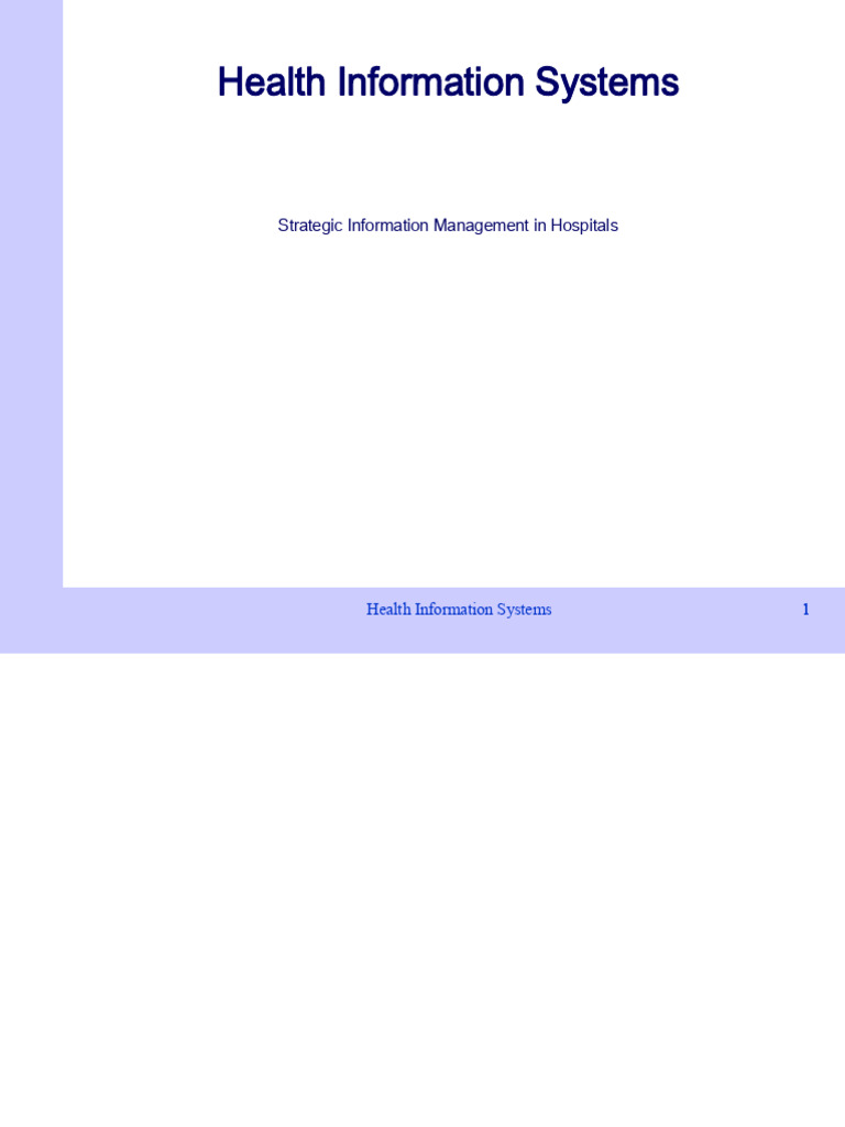 Optimizing Health Information Systems | PDF | Health Informatics ...
