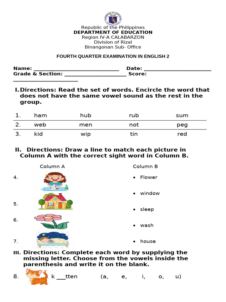 English 2 Fourth Quarter Exam Guide | PDF | Linguistic Morphology ...