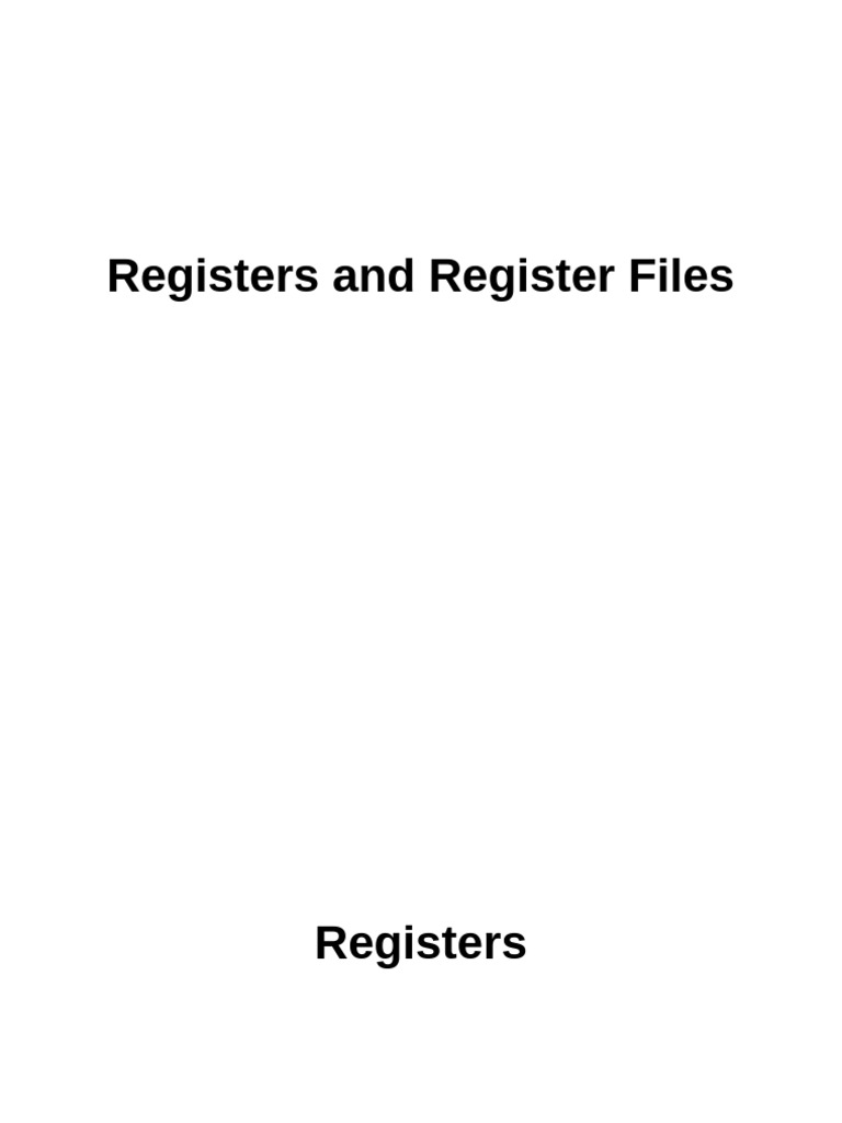Registers and Register Files Overview | PDF | Computer Data ...