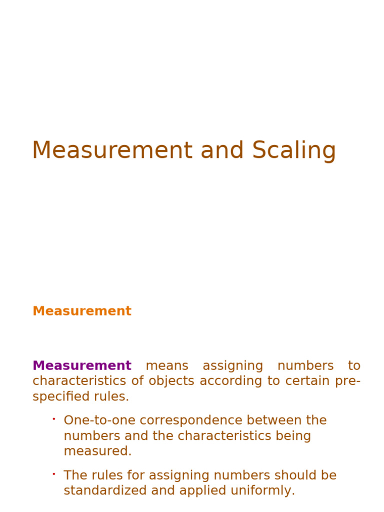 Measurement and Scaling | PDF | Likert Scale | Measurement