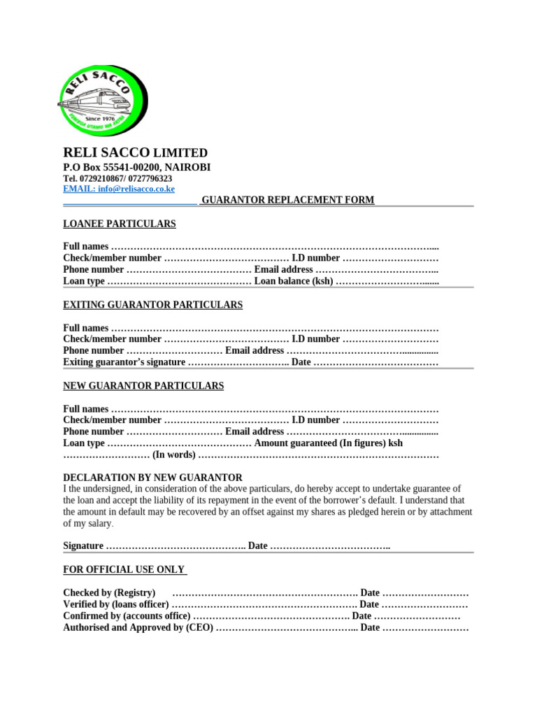 Guarantor Replacement Revised @2022 | PDF