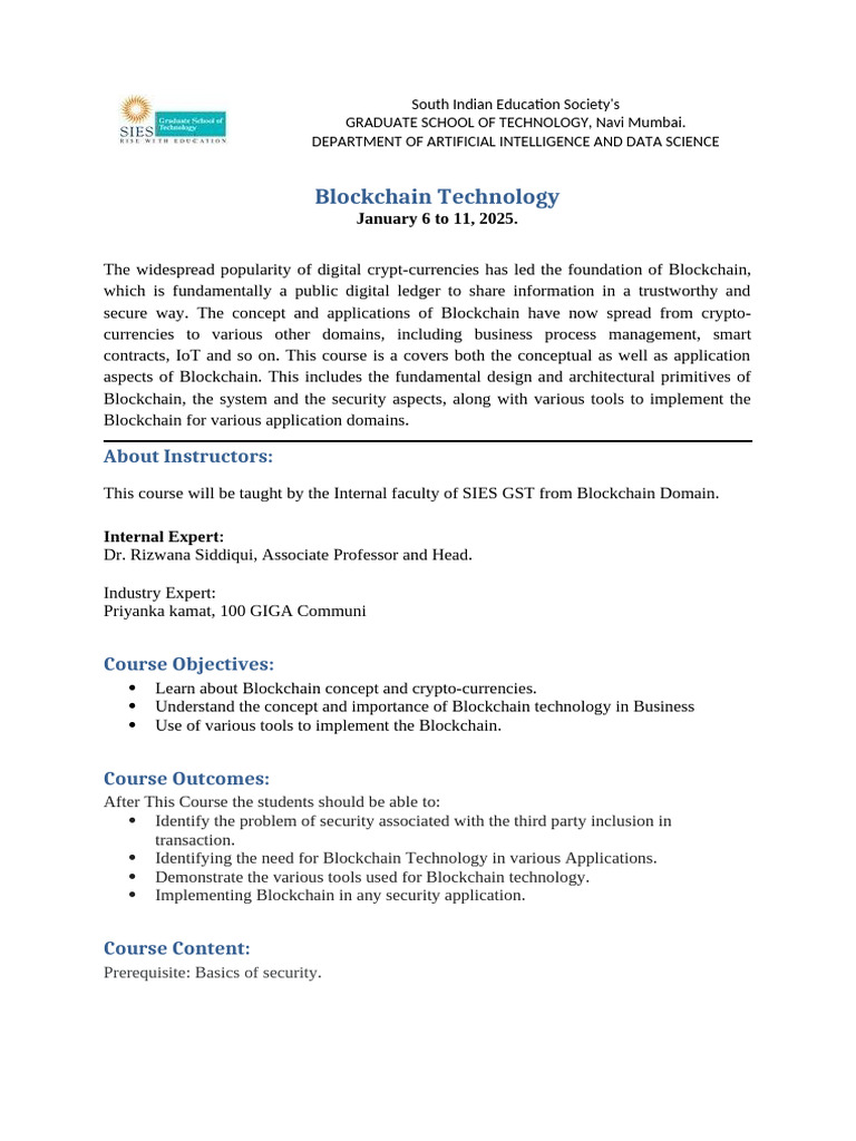 Blockchain Technology SDP Brochure | PDF | Cryptography | Cryptocurrency