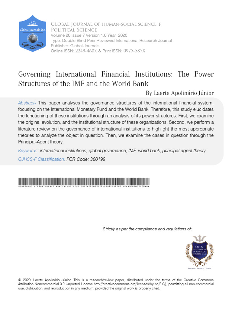 IMF and World Bank Governance Analysis | PDF | International Monetary ...