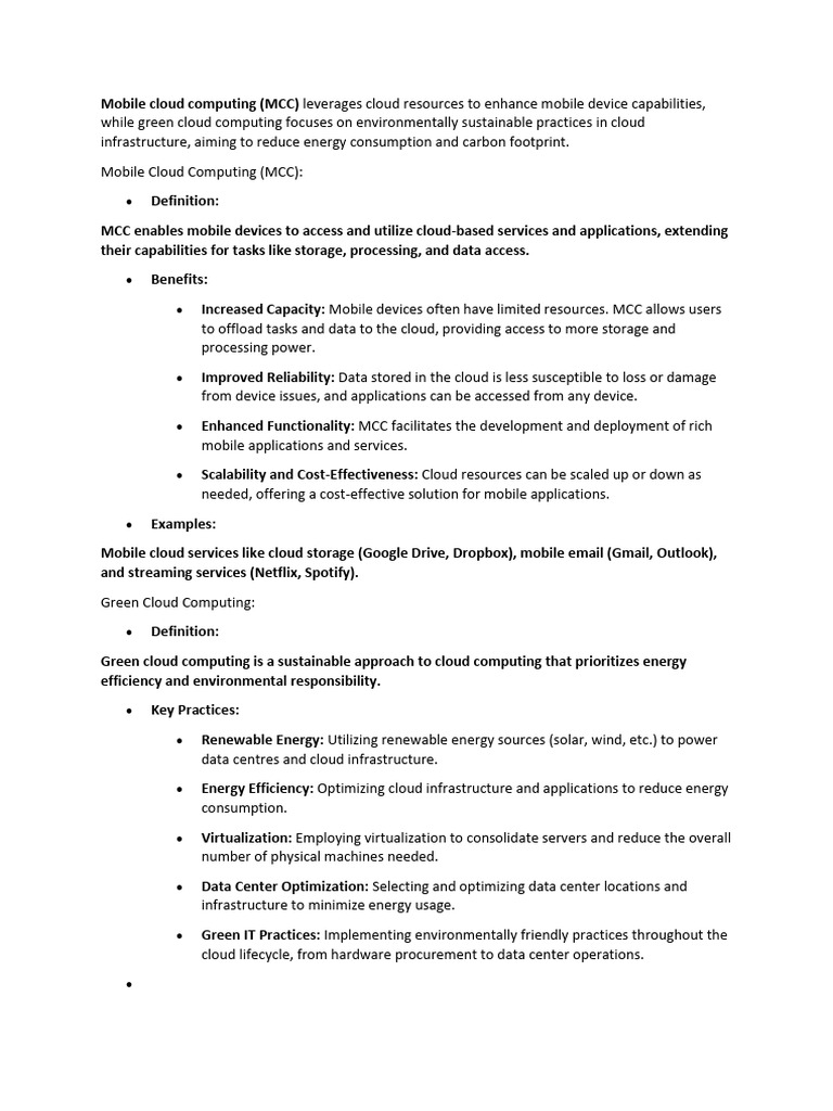 Mobile Cloud Computing-Unit5 | PDF | Cloud Computing | Data Center