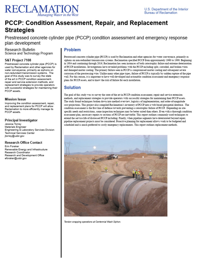 PCCP Condition Assessment Strategies | PDF | Corrosion | Concrete