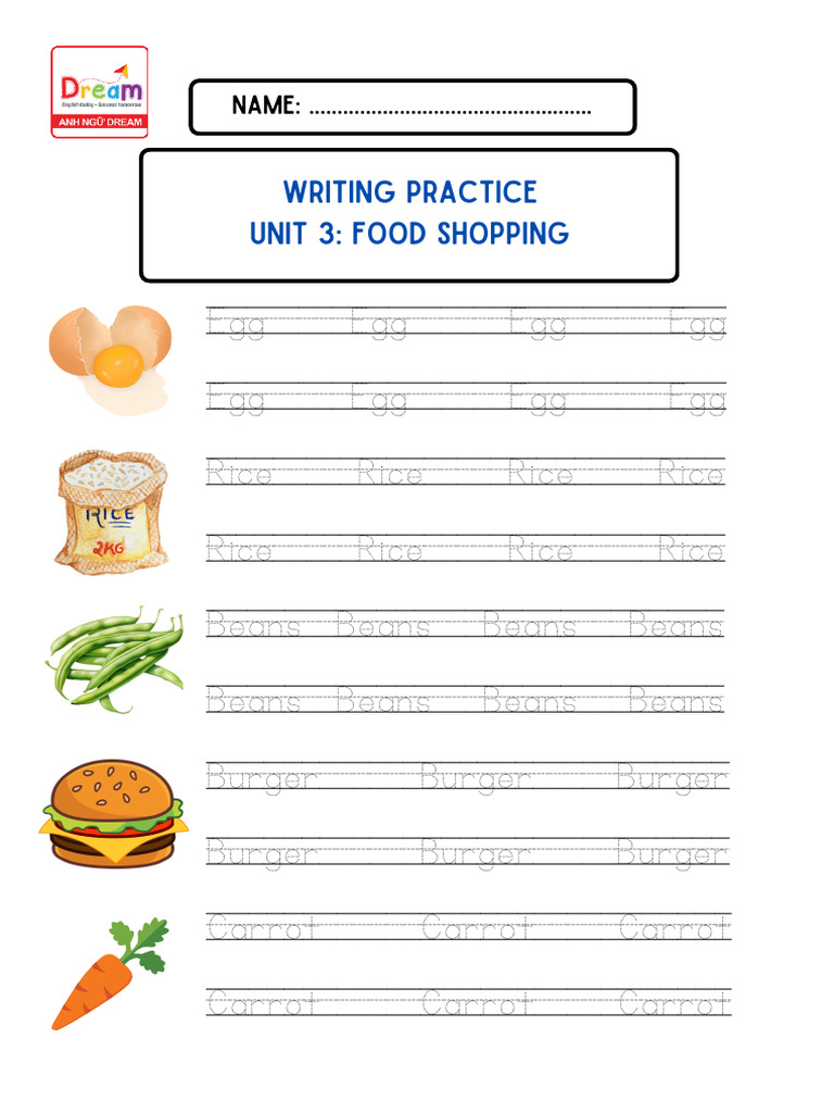 WS7 - Unit 3 - Food Shopping | PDF