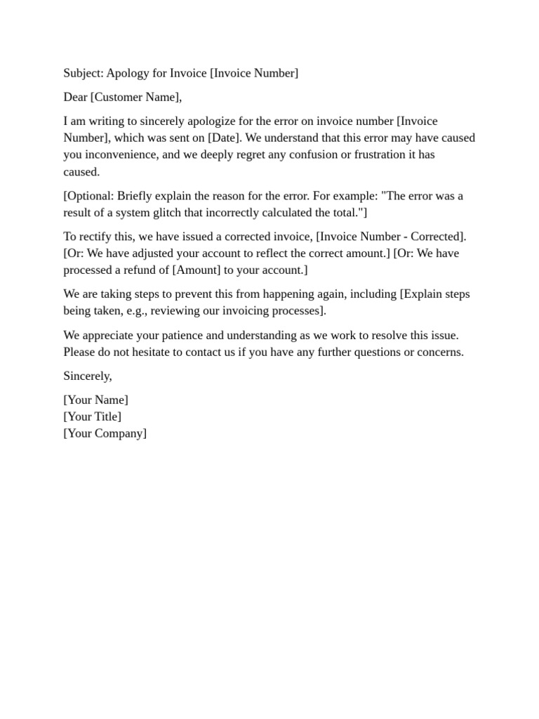 Invoice Sample Letter | PDF