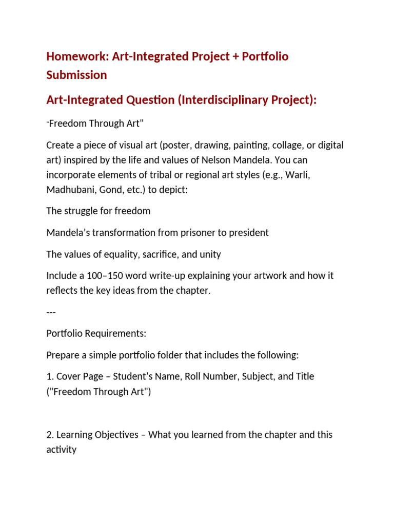 Art Integrated Project and Portfolio 10 | PDF