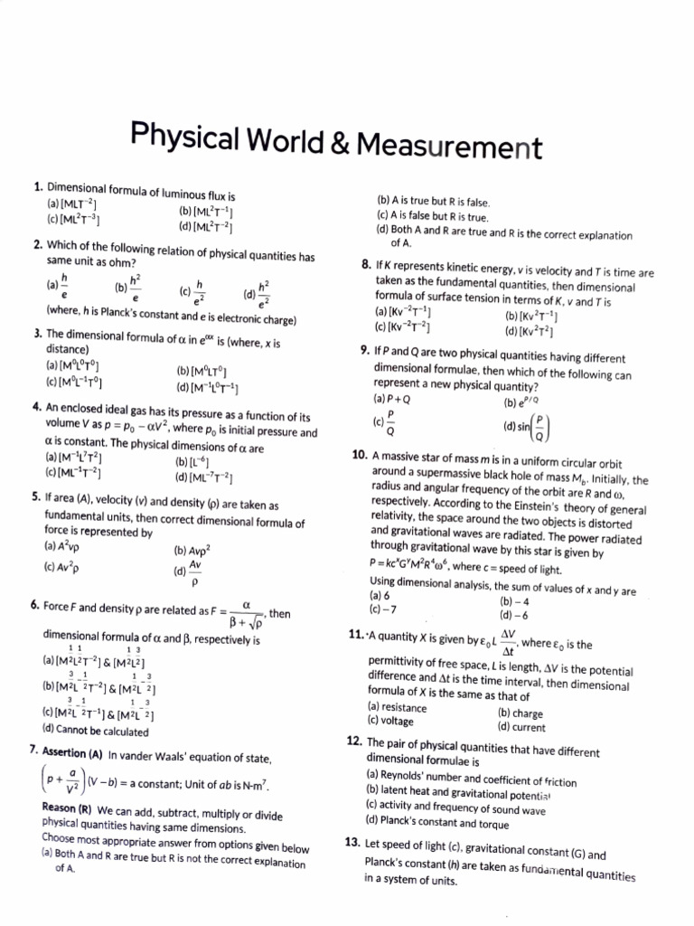 Dimensional Analysis in Physics Concepts | PDF | Accuracy And Precision ...