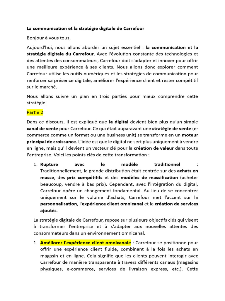 La Communication Et La Stratégie Digitale de Carrefour | PDF | Commerce ...