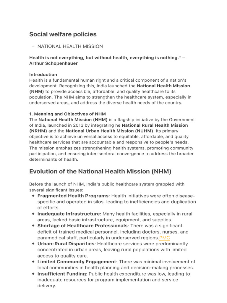 National Health Mission Overview | PDF | Health Care | Medicine