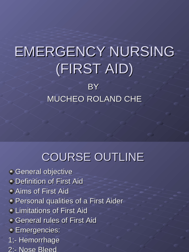 First Aid Essentials for Emergency Nursing | PDF | Bleeding | Shock ...