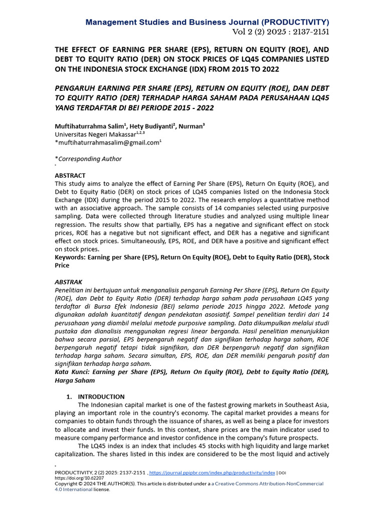 Muftihaturrahma+Salim the+Effect+of+Earning+Per+Share+(Eps),+Return+on ...
