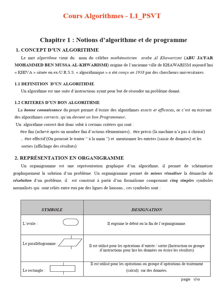 Introduction aux algorithmes et programmes | PDF | Programmation ...