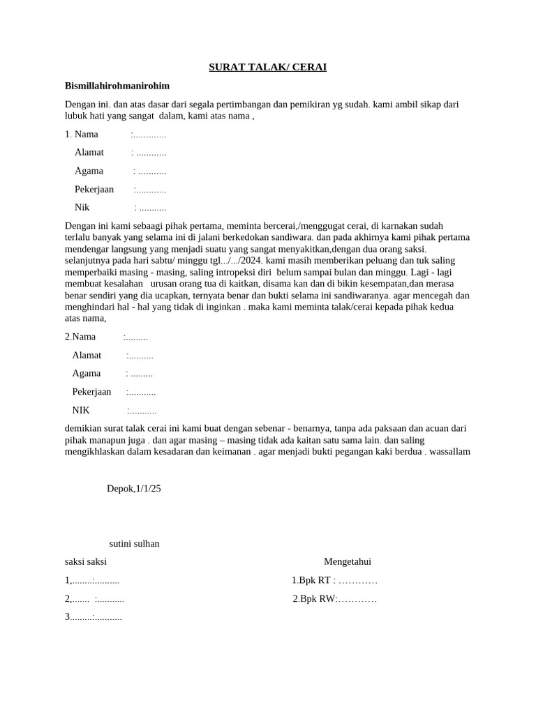 Surat Talak | PDF