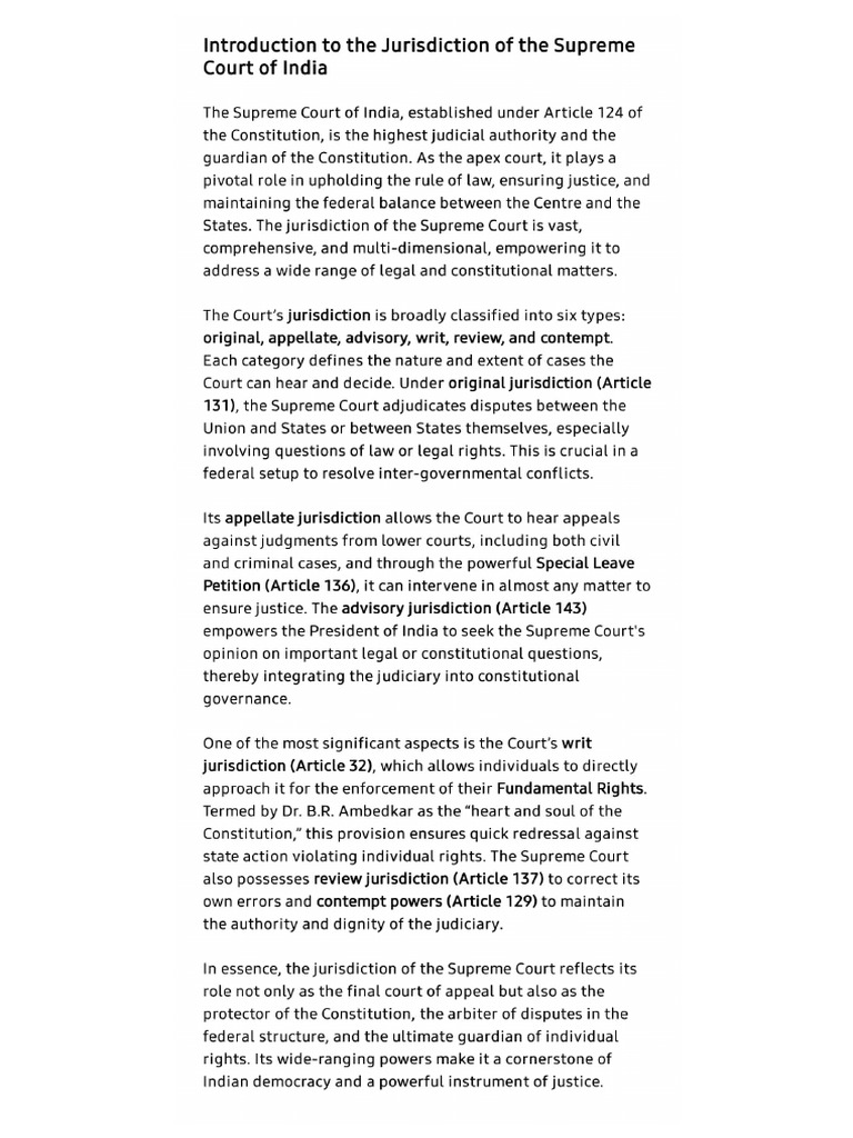 Jurisdiction of Supreme Court | PDF | Supreme Court Of The United ...