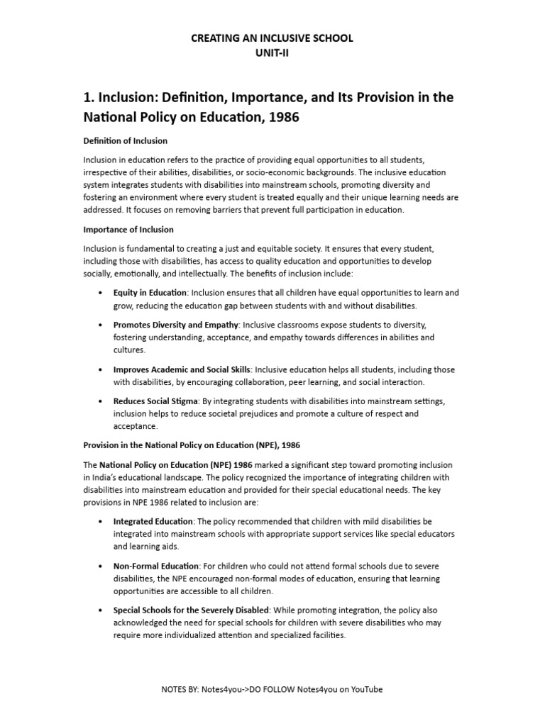 Inclusive Education Strategies and Policies | PDF | Inclusion ...