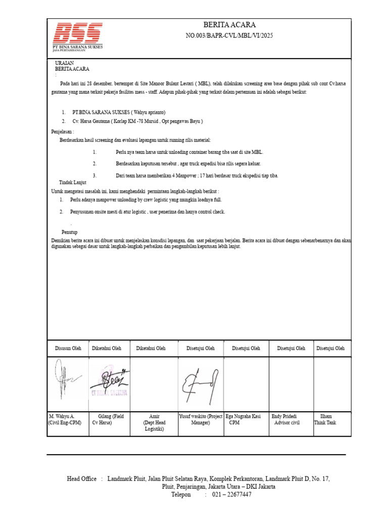 Ba Unloading CN Mess Staff | PDF
