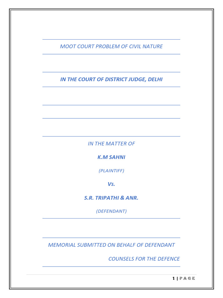 Civil Moot Court Case Analysis | PDF | Legal Remedy | Lawsuit
