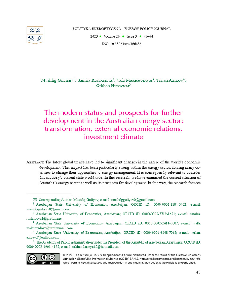 The Modern Status and Prospects For Further Develo | PDF | Renewable ...
