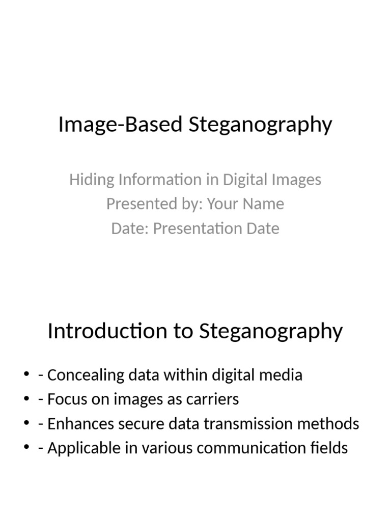 Image Based Steganography Presentation | PDF