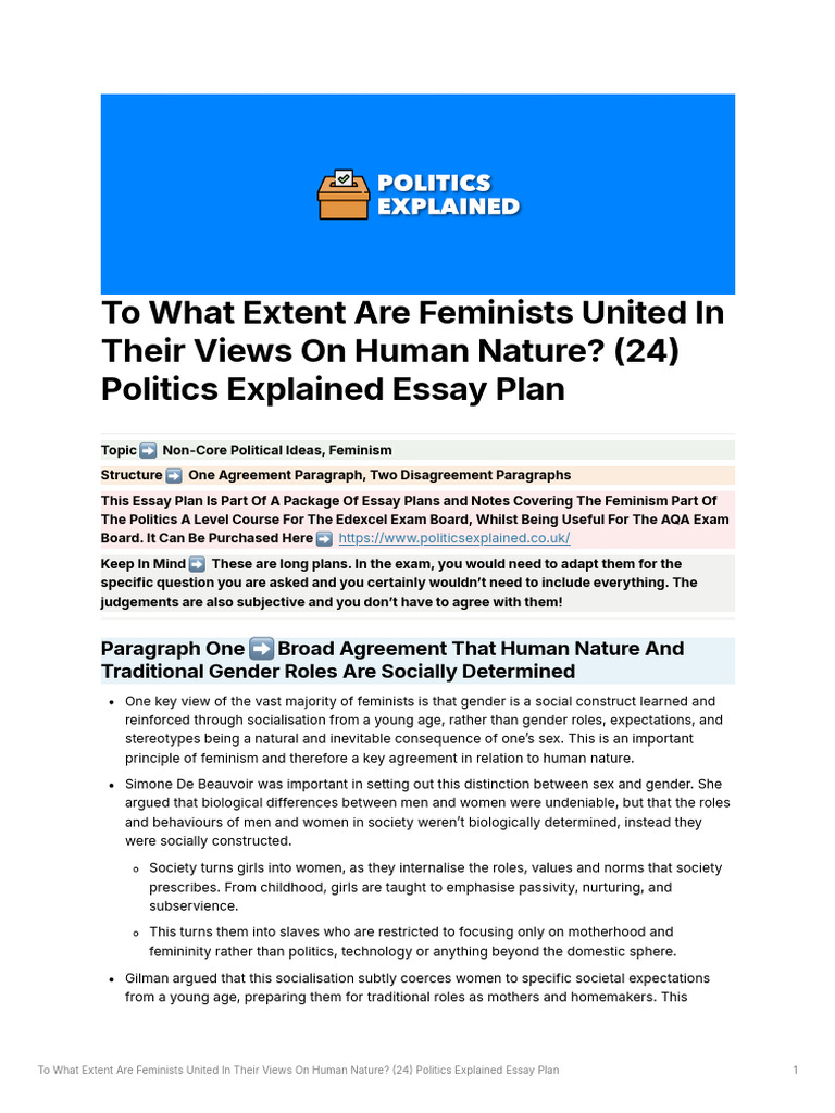 Feminist Perspectives on Human Nature | PDF | Gender Studies | Feminism