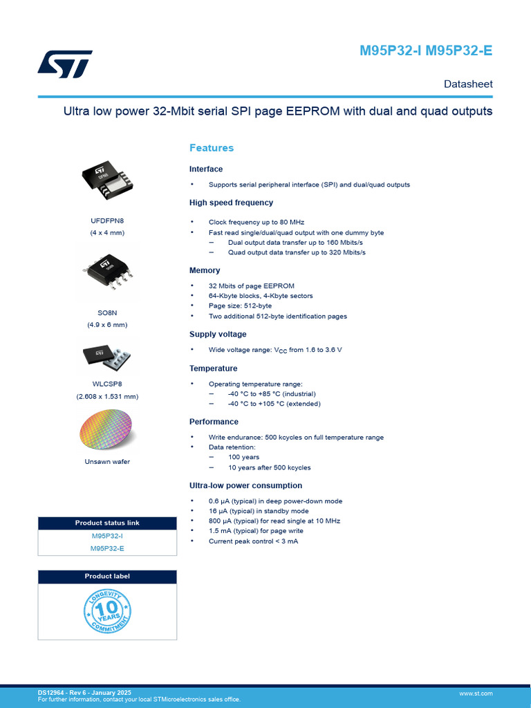 32-Mbit SPI EEPROM with Low Power | PDF | Computing | Computer Architecture