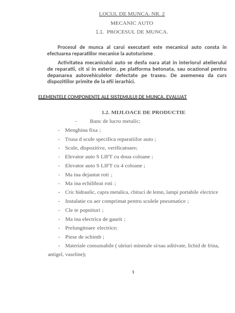 Fisa de Evaluare Mecanic Auto | PDF