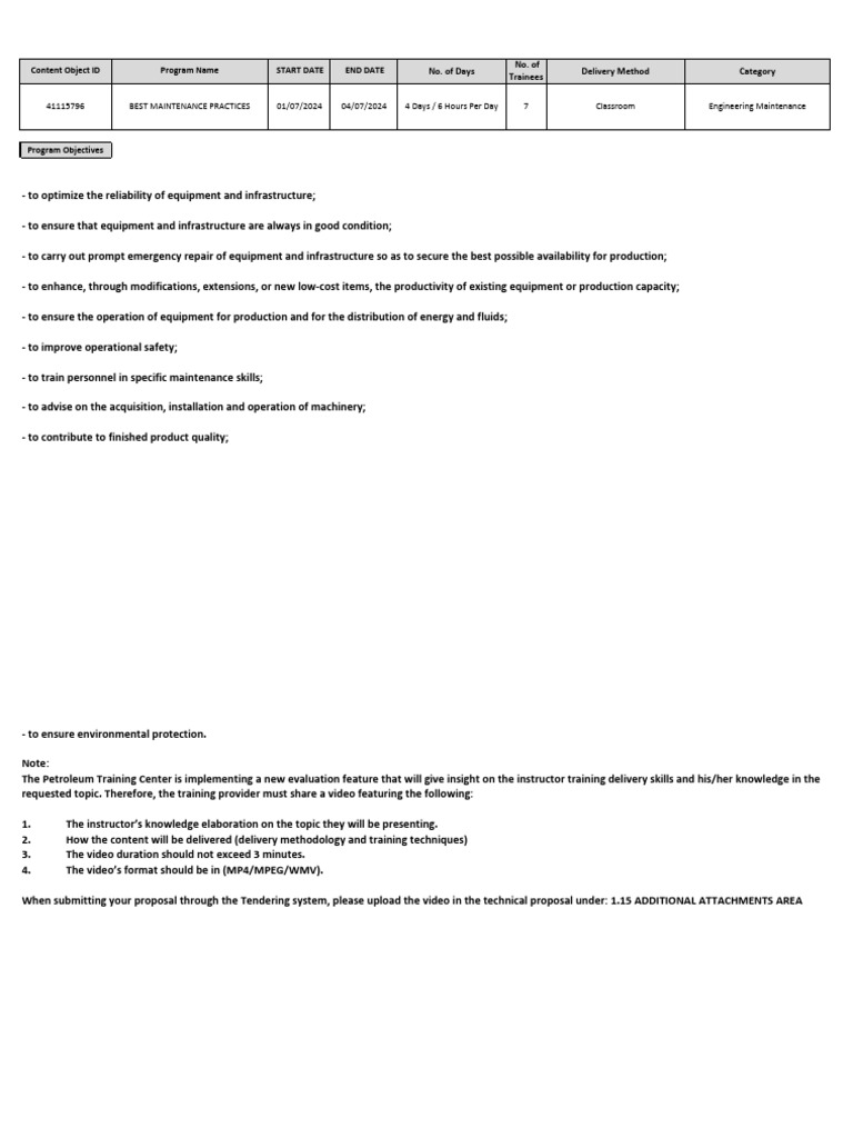 Best Maintenance Practices Training | PDF