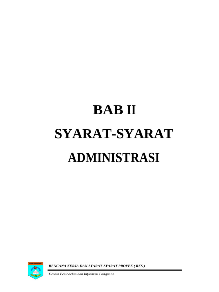 Syarat Administrasi Proyek RKS | PDF