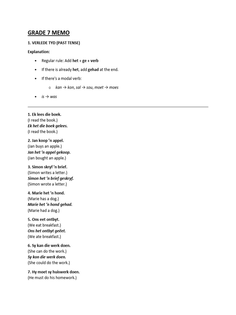 Grade 7 Memo | PDF
