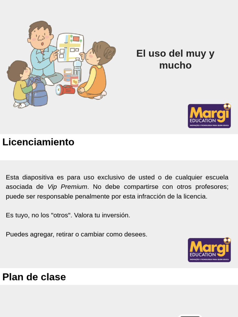 Kit25 Español El Uso de Muy y Mucho Diapositiva | PDF | Adjetivo | Adverbio