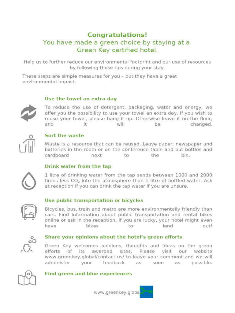 Tips for a Greener Stay | PDF
