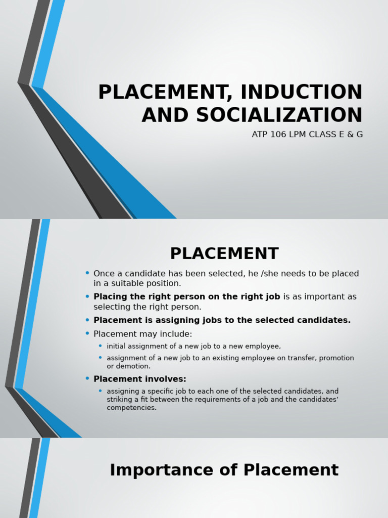 LPM Term Ii Week 4 Placement, Induction, and Socialization | PDF ...