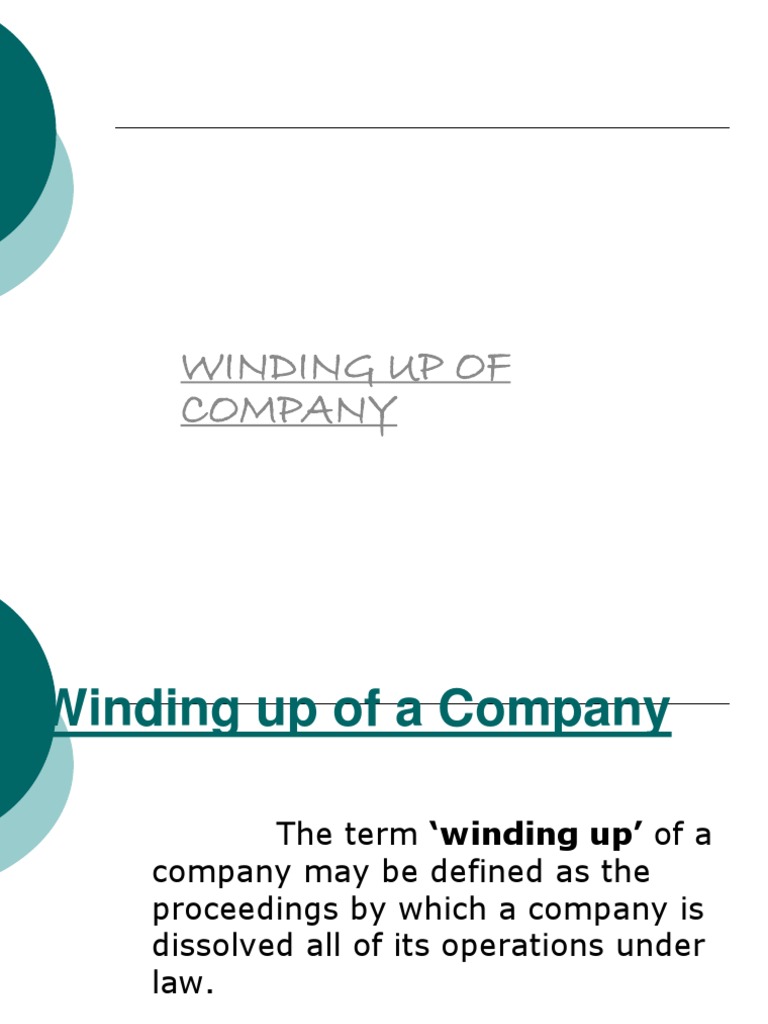 11-Winding Up of Companies | PDF