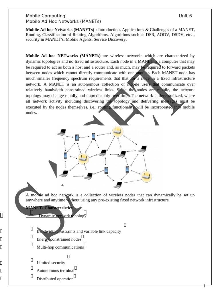 Overview of Mobile Ad Hoc Networks | PDF | Wireless Ad Hoc Network ...