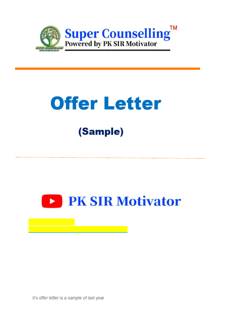 IIT Guwahati Offer Letter Sample | PDF