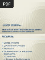 PROPOSIÇÃO DE INDICADORES DE DESEMPENHO AMBIENTAL PARA CONSTRUTORAS E GESTORAS AMBIENTAIS